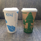 Parede biodegradável e Compostable do café do Pla dos utensílios de mesa dos copos de papel 16oz do dobro com tampas
