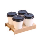 Descartável corrugue o suporte quente da bebida do papel de embalagem do portador do copo de café para a embalagem do copo