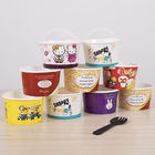 Bacia de papel personalizada do gelado de Logo Ice Cream Paper Cup FDA para restaurantes