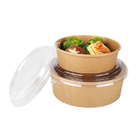Bacia de salada descartável do papel de embalagem do recipiente do acondicionamento de alimentos 350ml com tampa