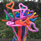 Canudos dobráveis ​​de plástico colorido 0,5*21 cm flexíveis para festas infantis