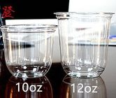 O plástico descartável inferior redondo coloca copos da forma dos Pp U para beber frio