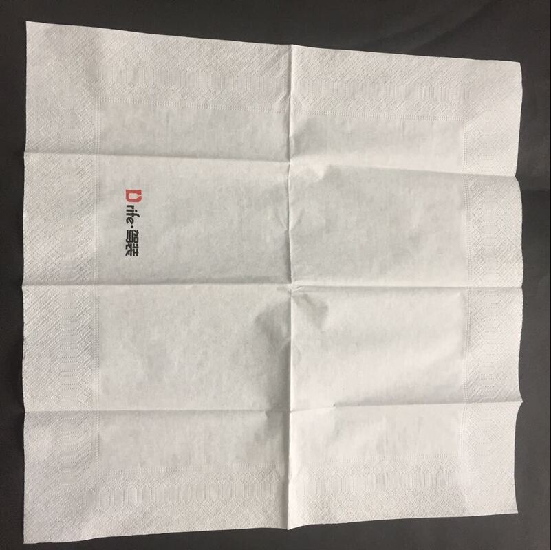 25*25cm Napkin Tissue Paper 2 Ply Virgin Wood Pulp Cocktail Napkins Custom Logo Silk Screen Printing Folded Dinner Napkins for Event and Party