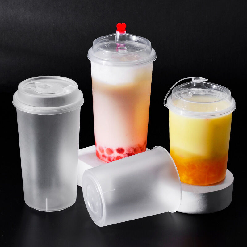 Injection-Molded Cylinder Plastic Cups (500ml / 700ml) for Bubble Tea & Fruit Tea Takeaway