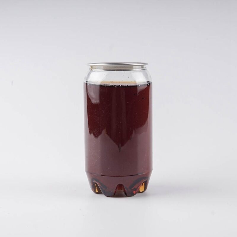Pull-Ring Transparent Bottle Fruit Juice Soda Water Plastic Pet Cans With Easy Open Aluminum Lids