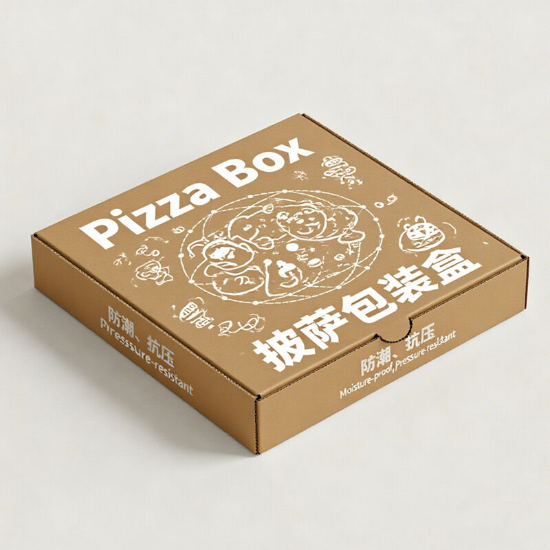 Caixas de pizza ¥ 7, 8, 9, 10, 12 polegadas Caixas descartáveis de embalagem de pizza Kraft, recipientes para pizza de papel de alumínio