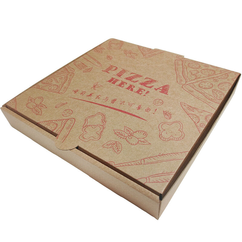 Caixas de pizza ¥ 7, 8, 9, 10, 12 polegadas Caixas descartáveis de embalagem de pizza Kraft, recipientes para pizza de papel de alumínio
