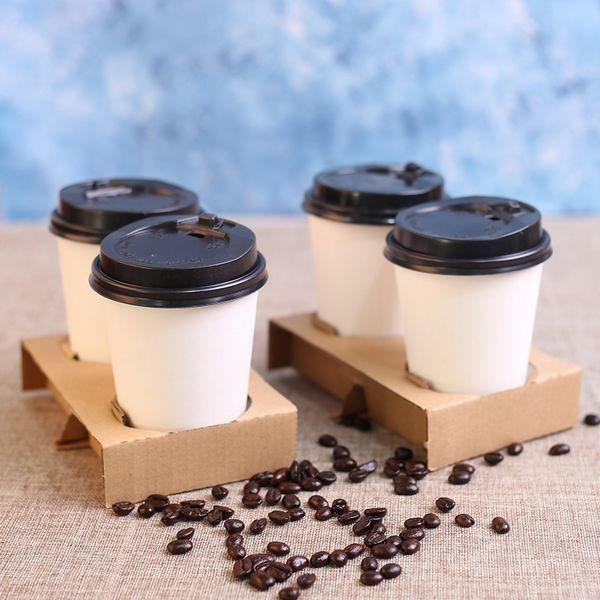 Descartável leve embora a celulose do portador do copo de café para 2 copos 4 copos estáveis
