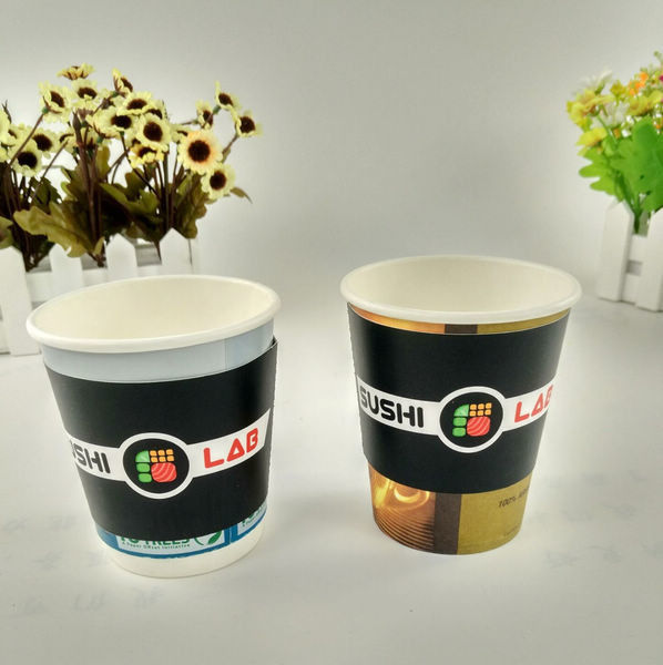 O copo de café quente do papel da bebida Sleeves a cor completa de Cmyk do chá de Boba do café da bebida