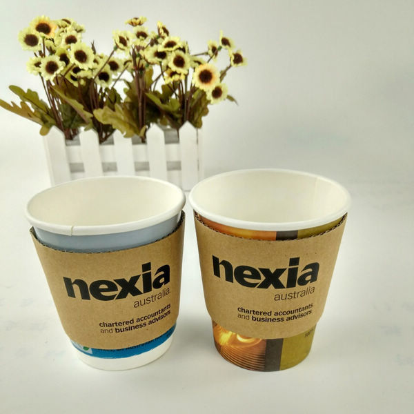O copo de café quente do papel da bebida Sleeves a cor completa de Cmyk do chá de Boba do café da bebida