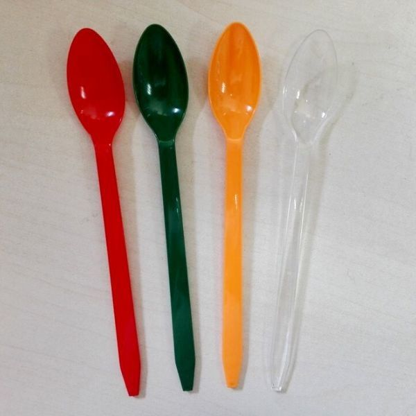 Colheres plásticas seguradas longas do gelado, mini material do produto comestível de colher do serviço do gelado