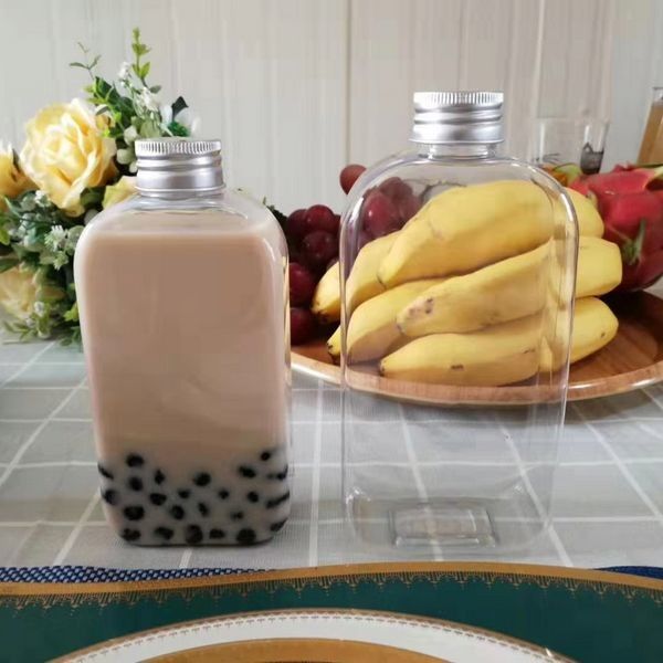As garrafas plásticas redondas do animal de estimação do produto comestível 300ml para o chá do leite de Boba personalizado projetam