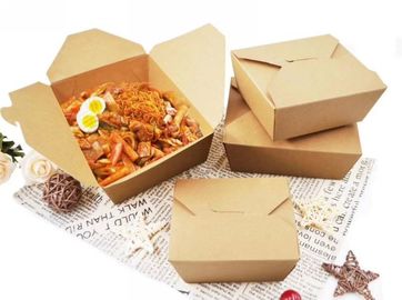 Projete a caixa reciclada do alimento da refeição de Kraft Paperfolding da caixa a cópia afastada de papel