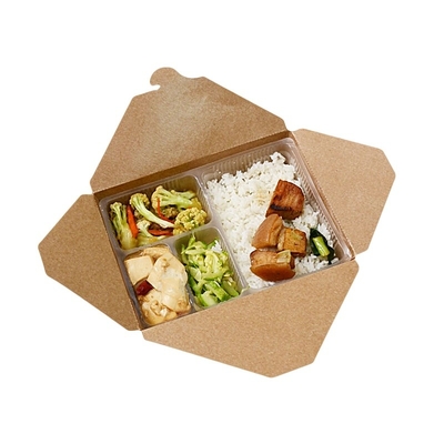Caixa afastada de papel do papel de embalagem de empacotamento de alimento da caixa do almoço descartável